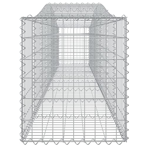 Arched Gabion Baskets 2 pcs Galvanized Iron for Outdoor & Indoor Plants White Black
