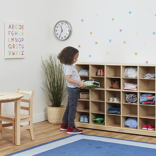 ECR4Kids 25 Cubby Mobile Tray Storage Cabinet Natural