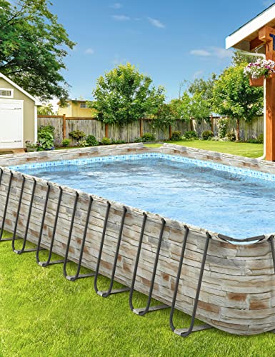 Evajoy Metal Frame Swimming Pool Set Blue