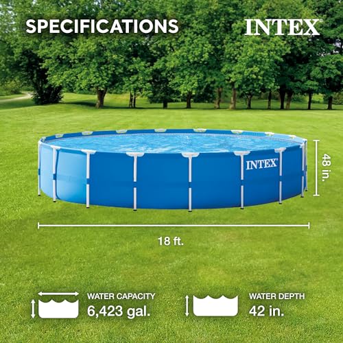 Intex Metal Frame Above Ground Swimming Pool Set 18ft x 48in Blue