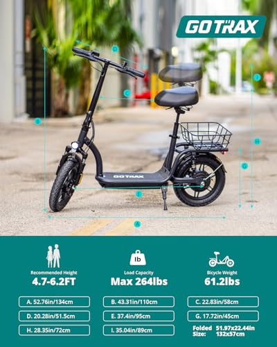 Gotrax FLEX ULTRA Electric Scooter with Seat, 25 Mile Range, 20mph, 500W Motor, Black