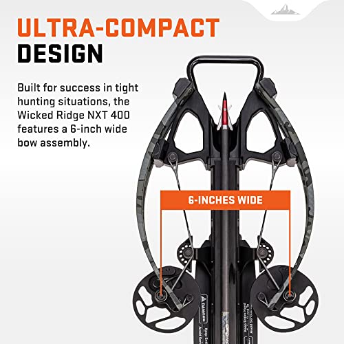 Wicked Ridge NXT 400 Hunting Crossbow Package with ACUdraw and Pro-View Scope Peak Camo