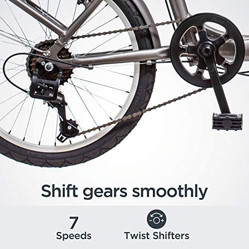 Schwinn Loop Adult Folding Bike 20-inch 7-Speed Drivetrain Titanium