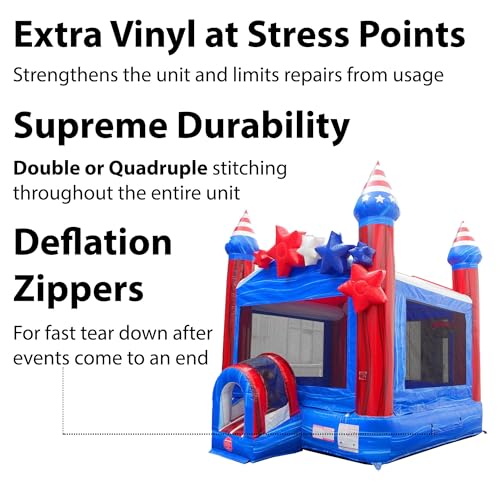 TentandTable Inflatable Bounce House Commercial Grade Stars and Stripes