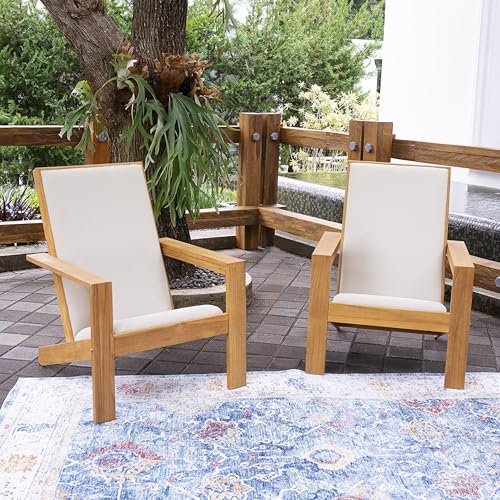 Cambridge Casual Napa Teak Wood Outdoor Adirondack Chair Set 2 Piece