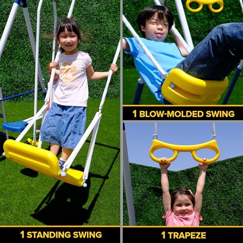 Sportspower Super 9 Metal Swing Set Blue/Yellow
