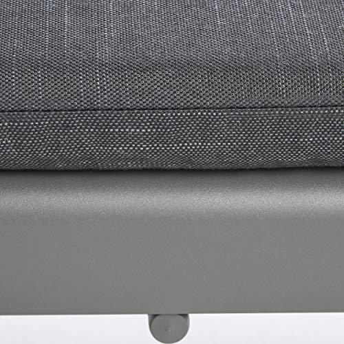 Great Deal Furniture Outdoor Chaise Lounge with Cushion Set of 2 Dark Gray