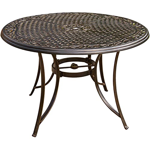 Hanover Traditions 5-Piece Outdoor Dining Set with 4 Swivel Chairs and Round Table Blue