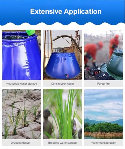 5sssallefaa Emergency Water Tank 2000L Collapsible Water Container Blue