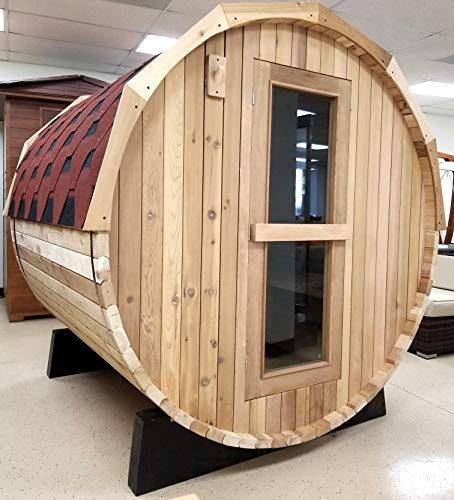MCP Sauna Canadian Red Cedar Wood Outdoor Barrel Steam Sauna 6KW Heater