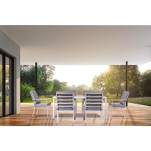 Hanover Greyson 7-Piece Outdoor Dining Set Grey/White