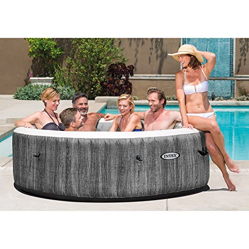 Intex PureSpa Plus 6-Person Inflatable Hot Tub with Filter Cartridges Gray