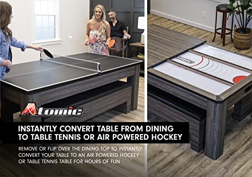 Atomic Northport 3-in-1 Dining Table with Air-Powered Hockey and Table Tennis Black - Northpoint - Air Hockey/Table Tennis