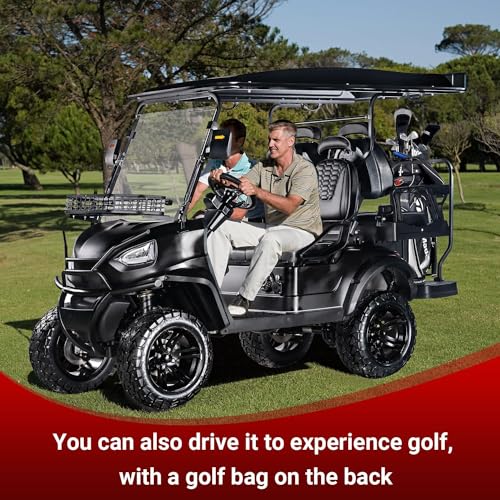 StandbyMe Electric Golf Cart 5000-Watt Motor 4-Seat 48V Battery Golf Utility Buggy Black