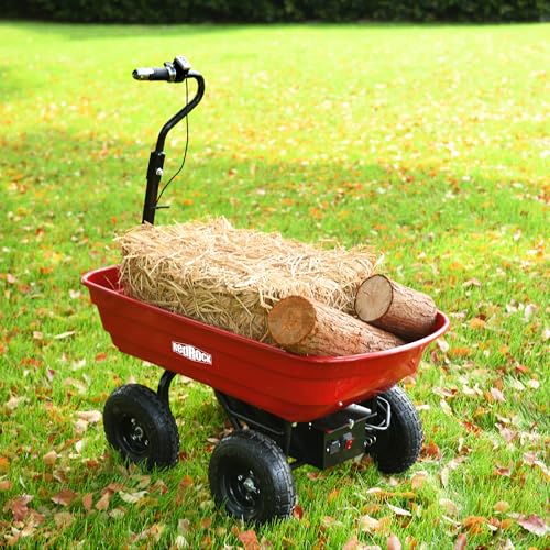 Kaimei Electric Wheelbarrow Utility Cart 264 lbs Capacity Black+Red