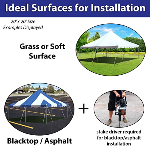 TentandTable 20' x 20' Premium Canopy Tent with Sidewalls Red White Blue