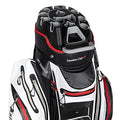 Founders Club Premium Cart Bag with 14 Way Organizer Divider Top White with Red