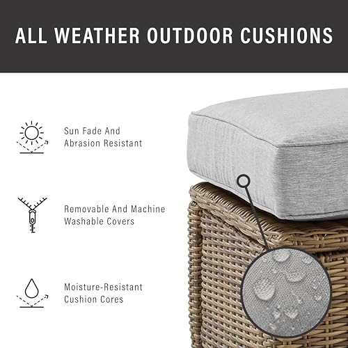 Crosley Furniture Bradenton 2-Piece Outdoor Chair Set Brown with Gray Cushions