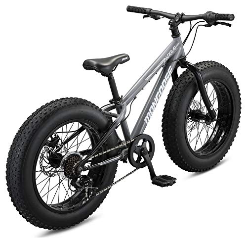 Mongoose Argus ST Kids Fat Tire Mountain Bike 20-Inch Wheels Grey