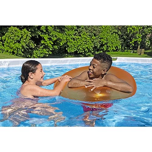 Bestway Power Steel Rectangular Above Ground Swimming Pool Set Gray
