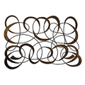 MY SWANKY HOME Extra Large 57" Modern Swirl Iron Wall Art Metal Grille Plaque Brown