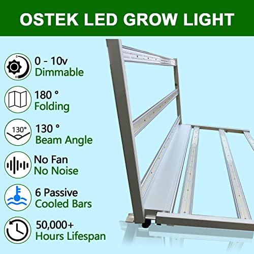OSTEK 660W Full Spectrum LED Grow Light for Indoor Plants, Dimmable, Waterproof