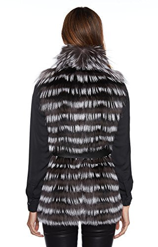 Stav New York Silver Black Fox Vest X-Small