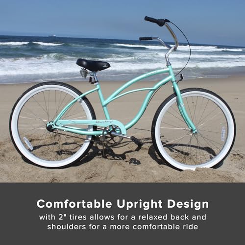 Firmstrong Urban Women's Beach Cruiser Bike Mint Green w/ Black Seat/Grips