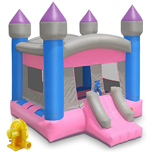 Cloud 9 Commercial Grade Princess Castle Bounce House with Blower Multicolor