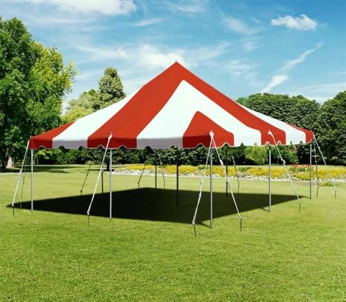 TentandTable 20x20 Premium Outdoor Wedding Canopy Tent with Sidewalls Red