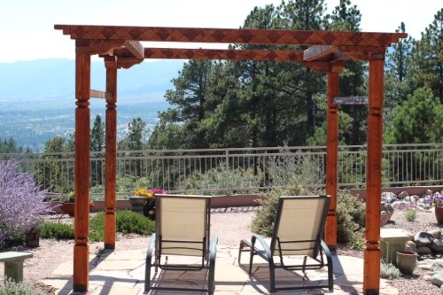 Pergola Southwestern Style Rustic Carved Gazebo 10x10