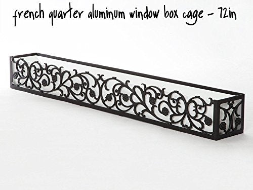 Windowbox 72in. French Quarter Aluminum Window Box Cage Black