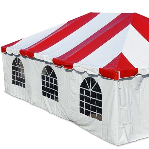 TentandTable Outdoor Cathedral Tent Sidewall 9x30 ft Waterproof UV Resistant Heavy Duty White
