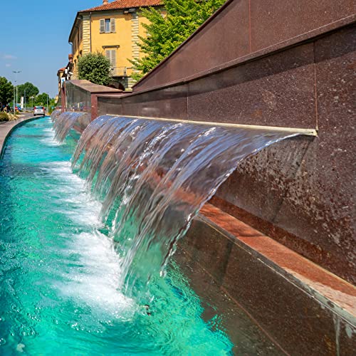 Majestic Water Spouts Tomaso 96" ABS Waterfall Cascading Sheer Descent Water Feature Spillway Gray