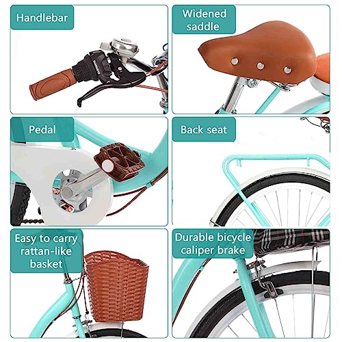 Generic Women's 26 Inch Hybrid Bike Retro-Styled Cruiser 7-Speed Drivetrain YUTONG-26-BU