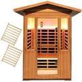 OUTEXER Far Infrared Sauna Room Red Cedar and Canadian Hemlock Wood 1800W Spa Two Person Outdoors