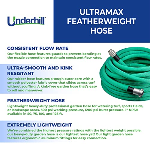 Underhill UltraMax Featherweight Garden Water Hose 50 ft Green