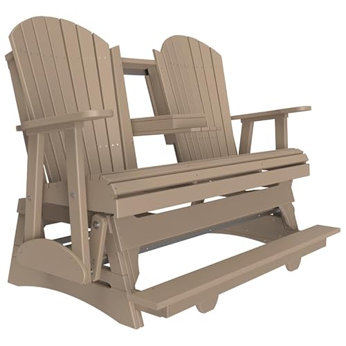 Furniture Barn USA Poly Lumber 5' Balcony Adirondack Glider Weatherwood