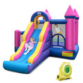 BOUNTECH Inflatable Bounce House with Slide & Ball Pit Pink/Blue/Yellow/Purple