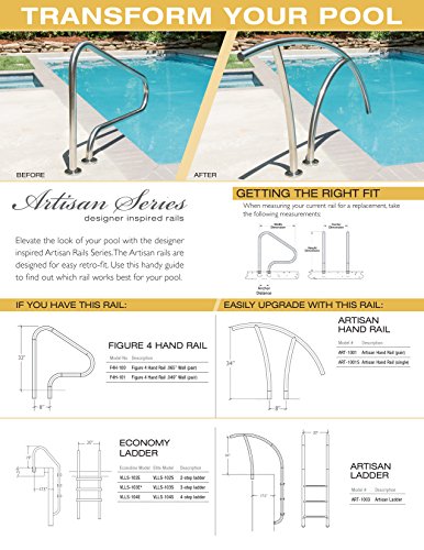 S.R. Smith Artisan Series Pool Ladder 3-Step Polished Stainless Steel