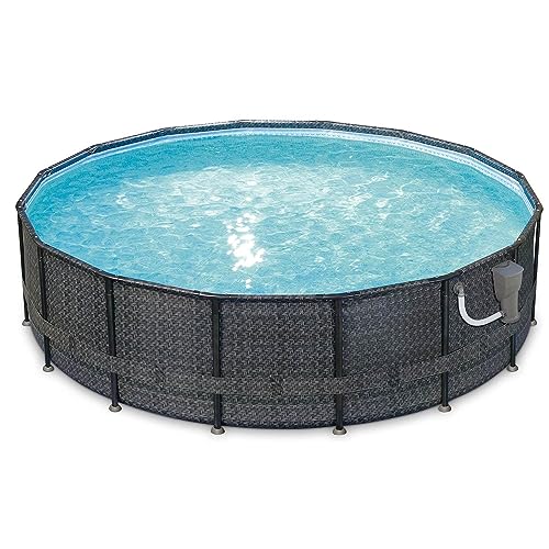 Summer Waves 16ft x 48in Above Ground Pool Set with Pump & Accessories Dark Herringbone