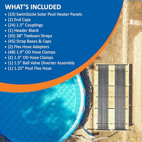 SolarPoolSupply SwimSizzle Ultimate Above Ground Pool Solar Heater - For Pool Size: 30-31ft. Round/Up to 18’x36’ Oval