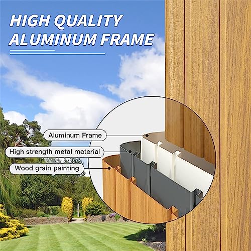 LOPOO Hardtop Metal Gazebo Aluminum Frame Pavilion Yellow Brown 12Ft x 20Ft