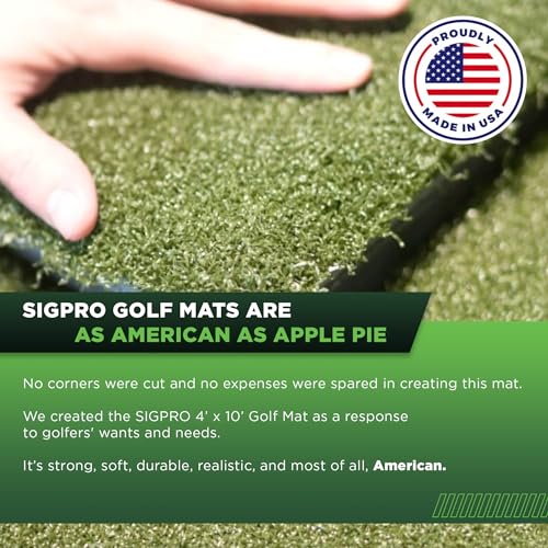 The Indoor Golf Shop SIGPRO Softy Golf Mat - 4' x 10' - Made in The USA
