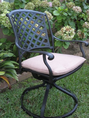 Dining Set 7-Piece Outdoor Cast Aluminum Patio Furniture Brown
