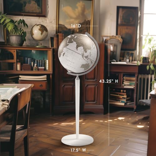 Waypoint Geographic 16" Vasco Da Gama Globe with Wood Stand White