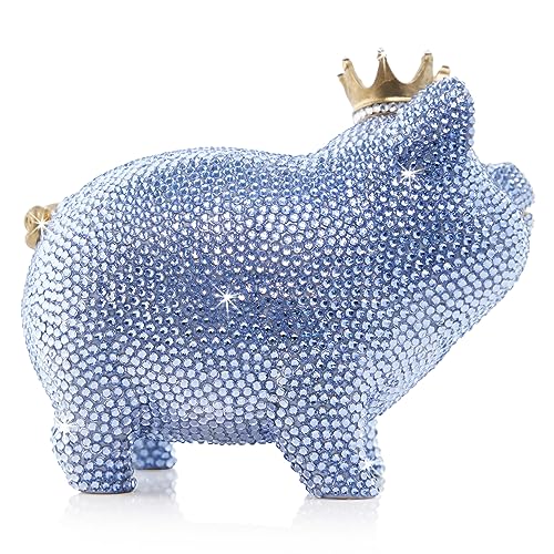 Jay Strongwater Gatsby Pavé Piggy Bank Pale Blue