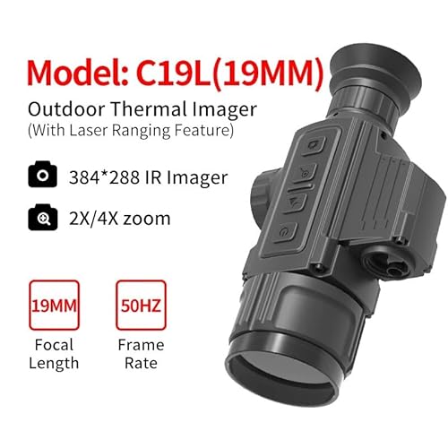 GOYOJO Night Vision Monocular Thermal Imager with Laser Range 640x512 for Hunting and Surveillance C19L Laser Ranging