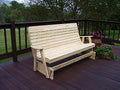 A&L Furniture Co. 6' Amish-Made Pressure-Treated Pine Highback Patio Glider Bench Natural