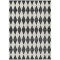 HomeRoots 9' X 12' Black Geometric Washable Non-Skid Indoor Outdoor Area Rug